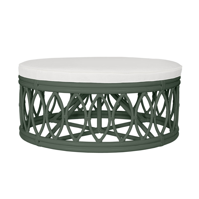 Lillian Round Ottoman, Dark Green