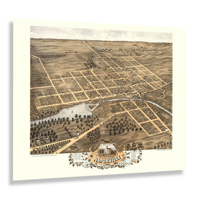 «1869 Naperville DuPage County Illinois Map Wall Art» sur