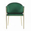 Chaise de salle à manger rembourrée et revêtue de velours