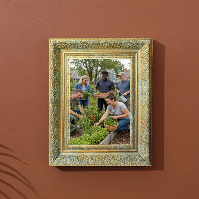 5" x 7" Antique Gold 3 PCS Photo Frame for New Home Gifts Picture Frame
