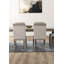 Chaise de salle à manger Gris Gris, siège en bois massif gris, assise rembourrée en tissu