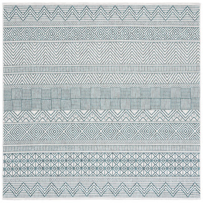 Tapis intérieur / extérieur turquoise Melillo Southwestern