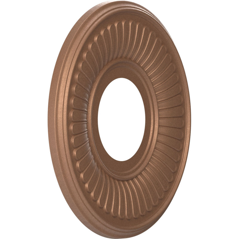 Médaillon de plafond Berkshire en PVC thermoformé, H 10 po x l 10 po x P 0,75 po, Cuivre vieilli