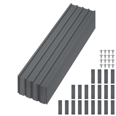 20-Piece Galvanized Steel Roof Panels – Corrugated Metal Roofing with Screws for Shed, Garage, Carport, Patio, Pergola