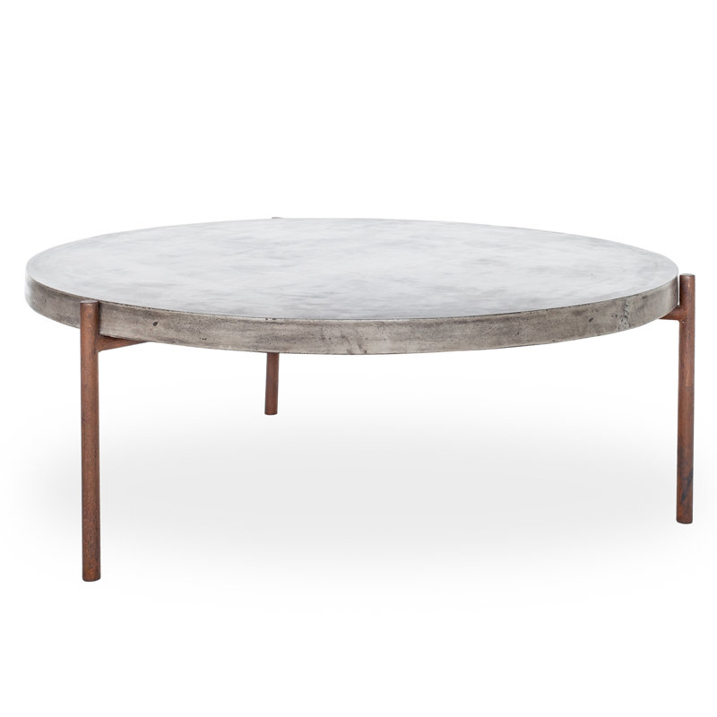 Ebbe 3 Legs Coffee Table, Dark Grey/Rusty
