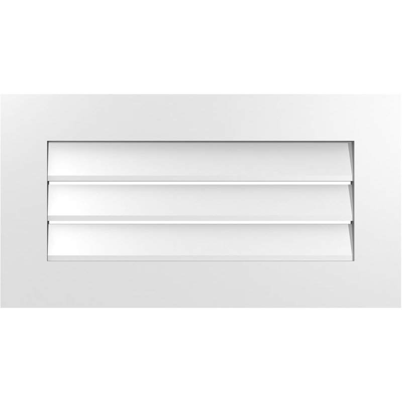 Évent à pignon fonctionnel en uréthane rectangulaire à fixation en surface, brun clair apprêté, H 16 po x l 30 po x P 1 po