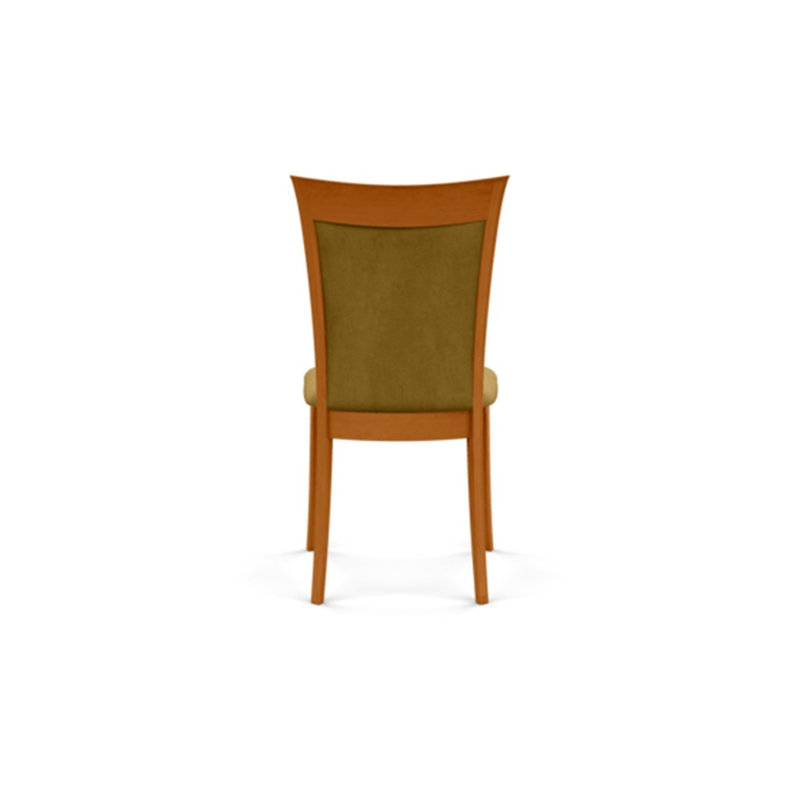 Morgan Leather Dining Chair, White, Natural Cherry