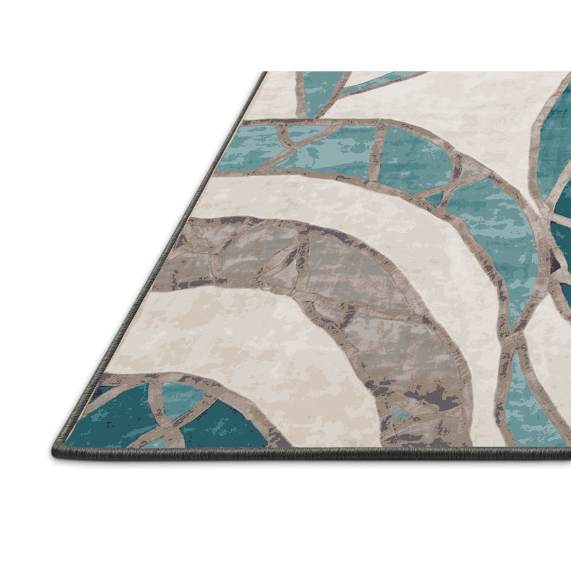 Tapis gris soyeux et moelleux, Carré 7 pi