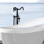 Robinet de baignoire autoportant en métal avec douche à main, aspect mat noir mat