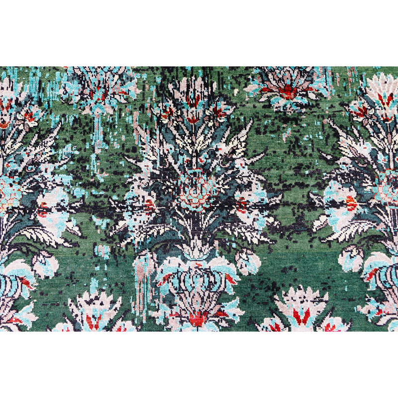 NEOV4547RDGDG Damask Area Rug, Rectangle 8' x 10'