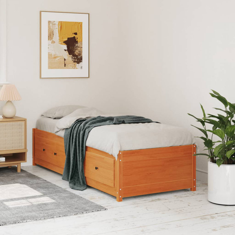 Day Bed Solid Wood, 75 x 190 cm, Brown