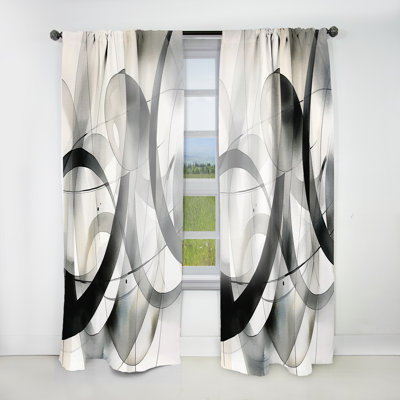 Abstract Neutral XV - Modern Curtain - Velvet Room Darkening - 1 panel