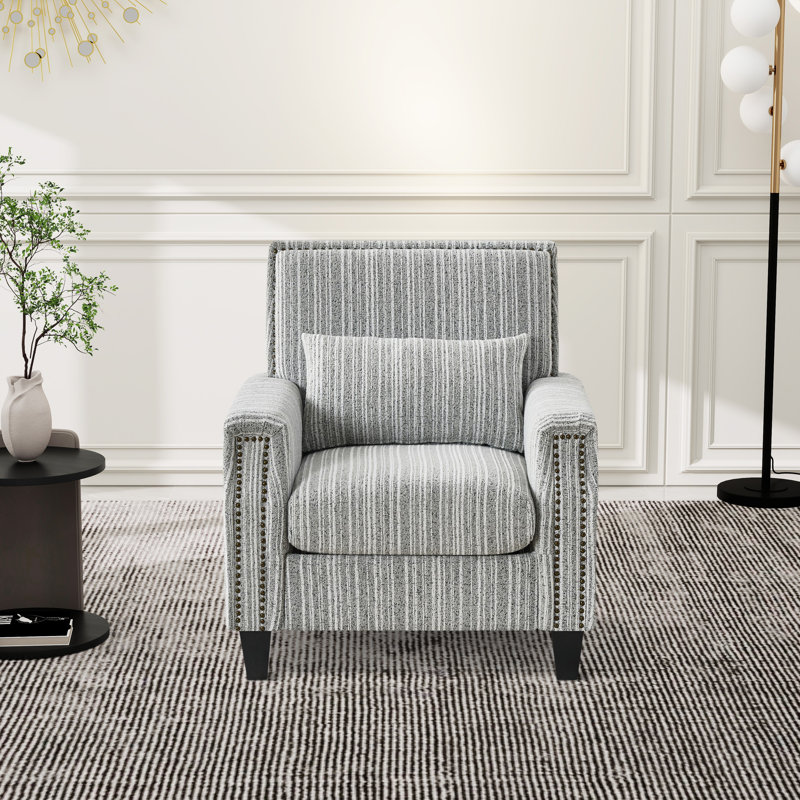 Fauteuil d'appoint rembourré l 32,4 po, Gris