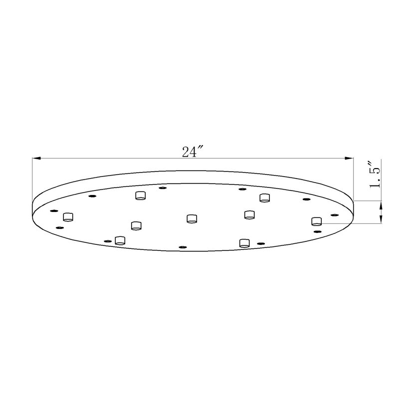 11 Port Multi Point Canopy, Matte Black
