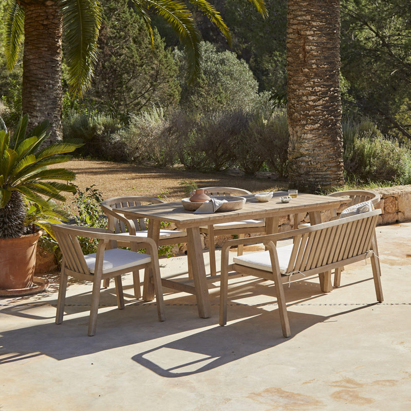 Alysin Rectangular 6 - Piece 6 - Person 68Cm L Outdoor Table Set