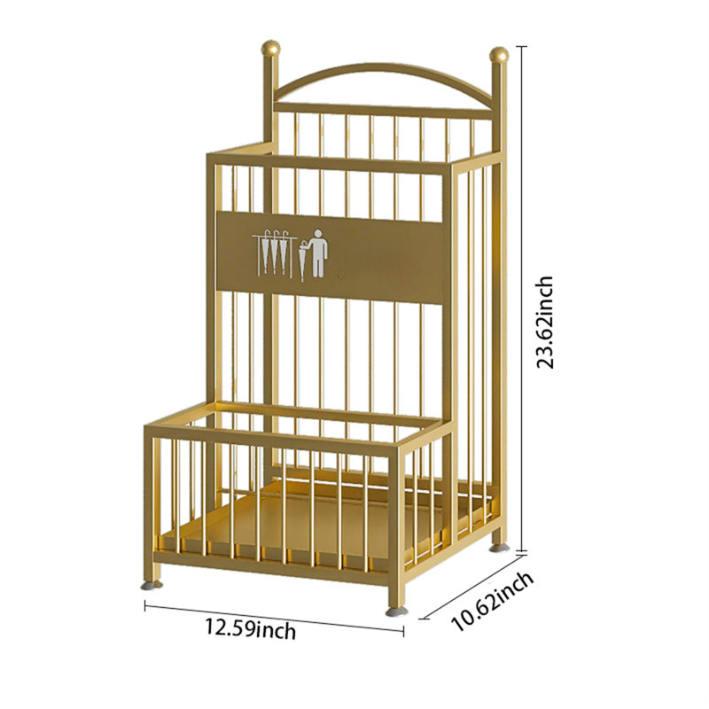 Metal Freestanding Umbrella Stand, Gold