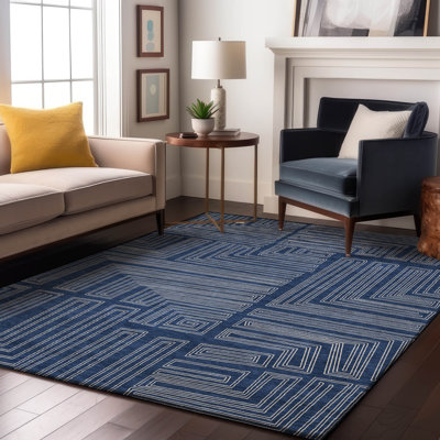 Tapis géométrique Premium lavable à la machine Harrietstown AMF1045