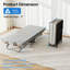 Lit pliant portatif avec matelas en mousse à mémoire de forme, structure en métal et roues verrouillables