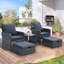 Ensemble de mobilier d'extérieur en osier pour espaces relaxants et élégants-216884203