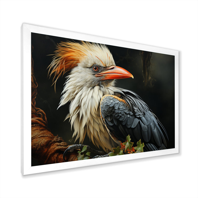 Afrique, calao splendeur, Cadre photo blanc, H 24 po x l 32 po x P 1 po