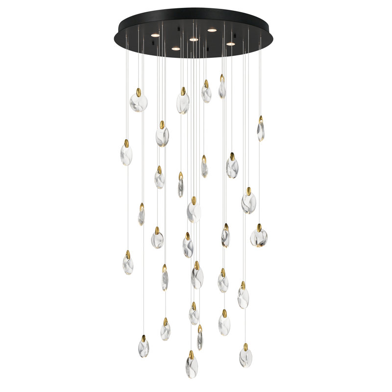 Luminaire suspendu caillou à lumières multiples, H 4,75 po x l 36 po x P 36 po, 3, 30
