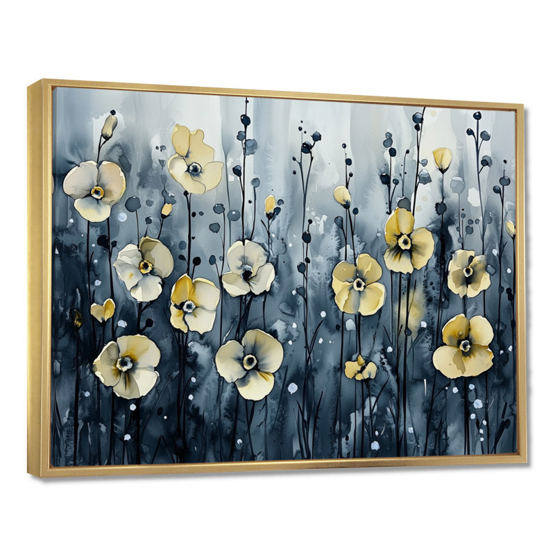 «Ingersoll Midnight Violet Flowers In Fields I - Violets Large», art mural, H 24 po x l 32 po, Toile tendue