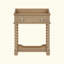 Table de chevet de style rétro avec tiroir et tablette ouverte pour la chambre à coucher, table de chevet avec pieds tournés et poignée en métal, naturel