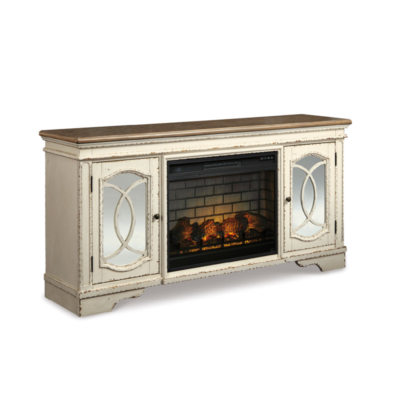 Philly Unfinished TV Stand for TVs up to 70" with Fireplace Included