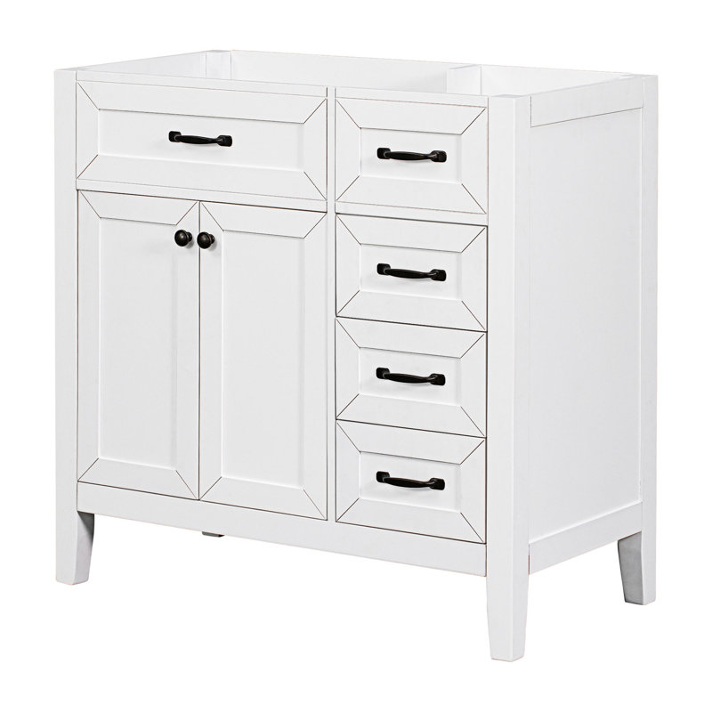 Base de meuble-lavabo simple 35,5 po seulement, Blanc