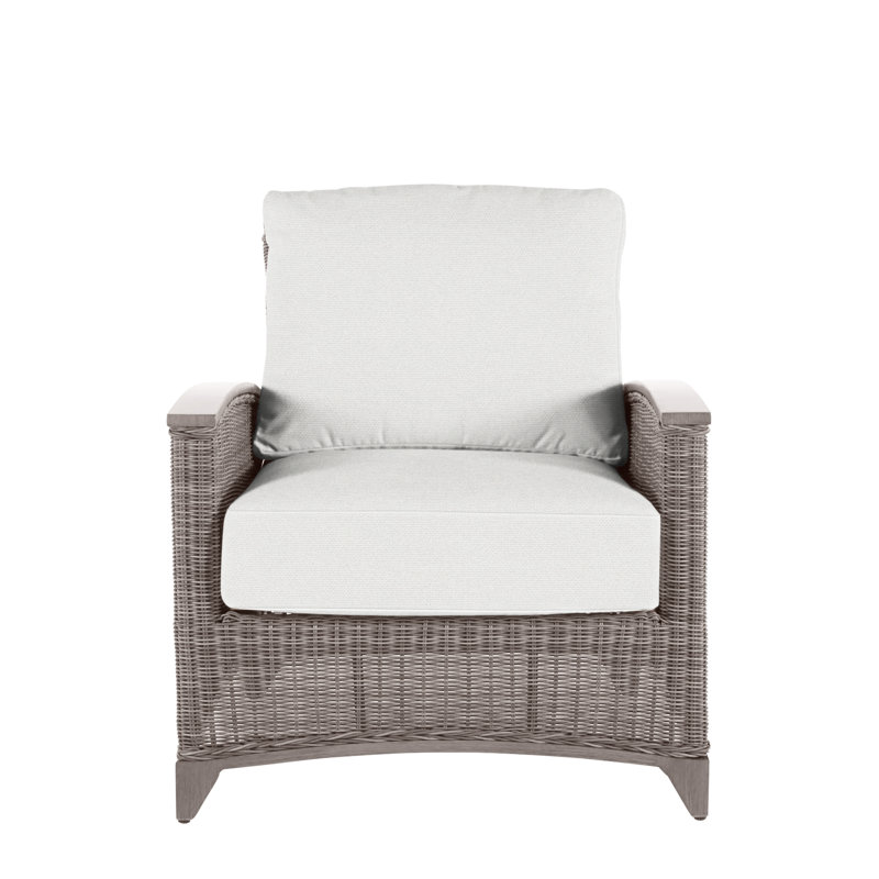 Astoria Woven Lounge Chair, No Welt, Linen Navy, Oyster