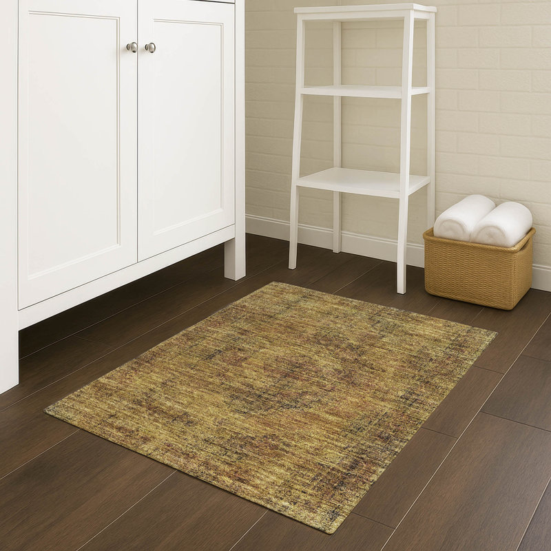 Tapis lavable à la machine intérieur / extérieur ACN2726, Rouille, 1 pi 8 po x 2 pi 6 po