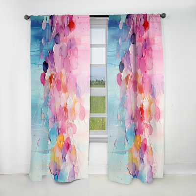 Pink Blue Pastel Patchwork - Modern Velvet Curtain - Room Darkening - 1 Panel