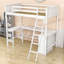 Lit mezzanine simple pour enfants avec tablettes et bureau-70556383