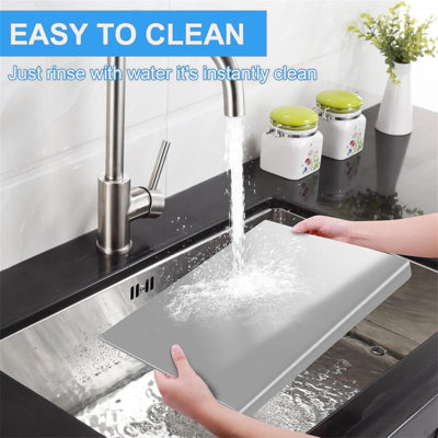 Large Stainless Steel Cutting Board With Lip – Over Sink Countertop Chopping Board For Meat/Fruits/Vegetables/Bread/Pizza