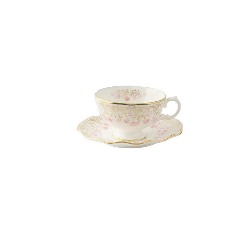 Royal Peony Bone China Teacup, Pink