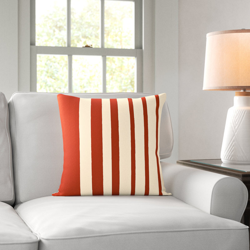 Karka Embroidered Throw Pillow, Terracotta/Natural