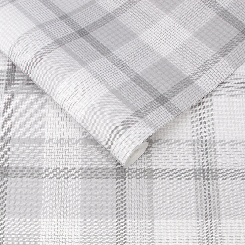 Heritage Plaid Wallpaper, Gray