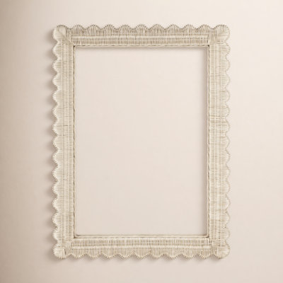 Lacie Rattan Rectangle Wall Mirror, Off-White