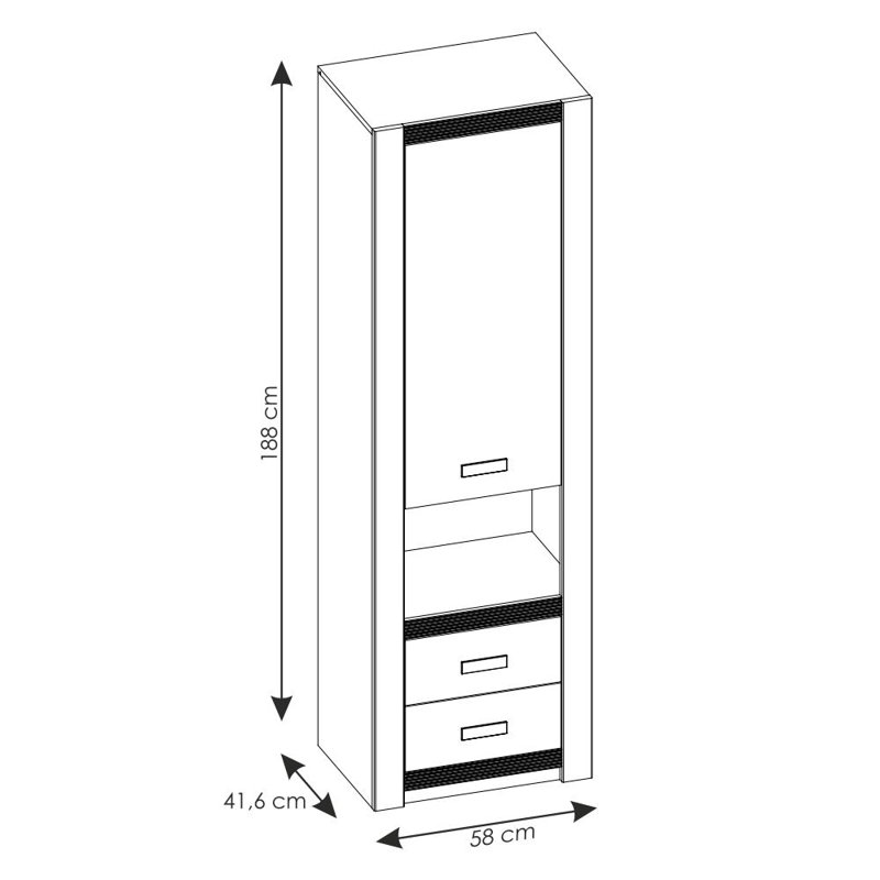 Hanley 58cm Wardrobe, White/Pink