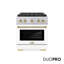 ZLINE Autograph Edition 30 in. 4.2 cu. ft. Paramount Dual Fuel Range W/ 4 Burner DuoPro Cooktop and Electric Convection Oven in Stainless Steel W/ White Matte Door and Matte Black Accents-534697879