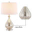 Lampe de table moderne en verre transparent avec abat-jour en lin blanc et base en nickel poli (ensemble de 2)