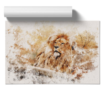 Lion Watercolour - Frameless Print