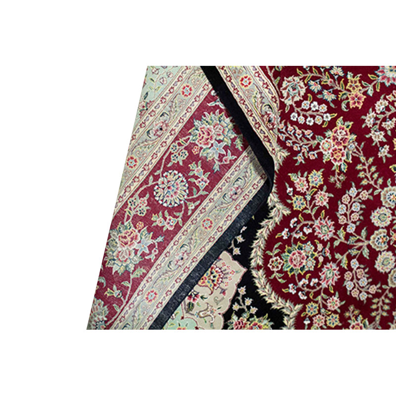Tapis noir de haute qualité noué à la main