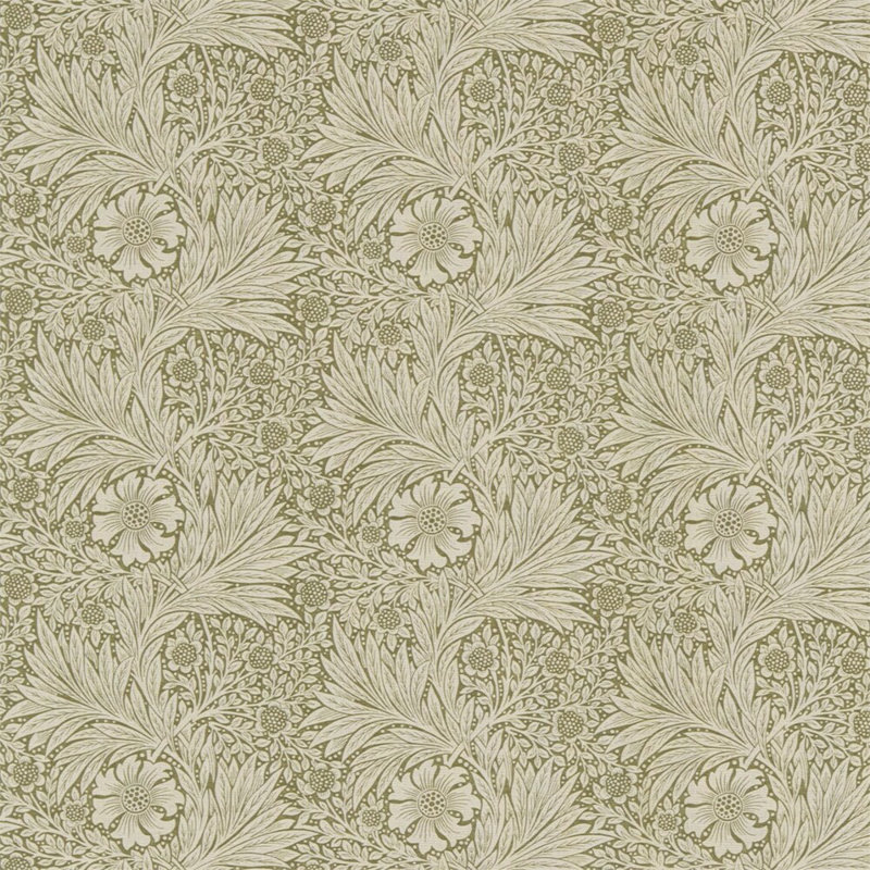 Marigold Fabric, 	Olive/Linen