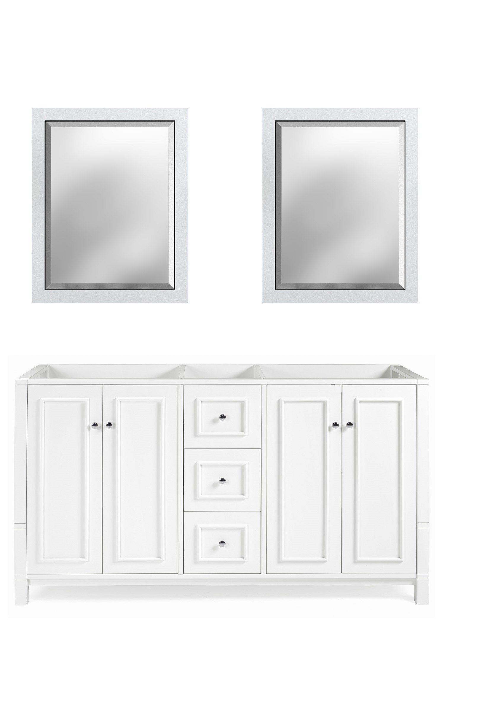Alaterre Bathroom Vanity 3-Piece Set - Williamsburg 60 Inch Vanity and ...