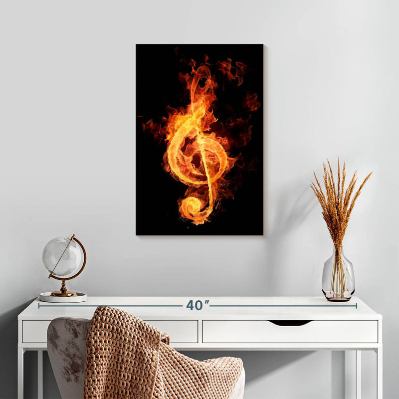Abarca Flaming G Clef, 24" H x 16" W