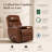 33" Wide Genuine Leather 360° Swivel Rocker Manual Recliner with Wingback and Flared Arms Design