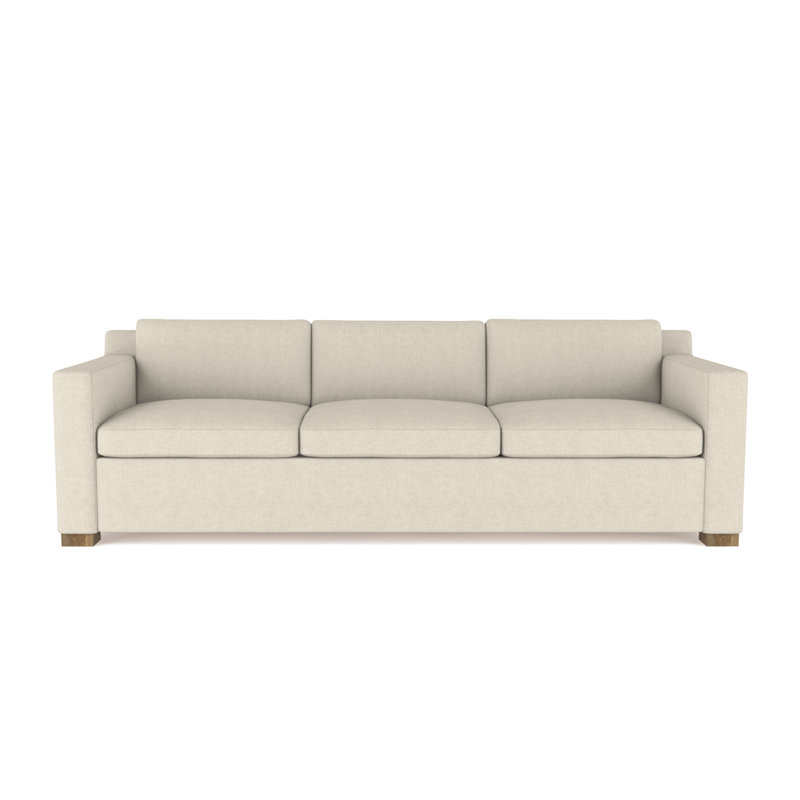Mercer Track-Arm Sofa, Weathered, 33.5" H x 108" W x 39" D, Box Weave Linen Oyster