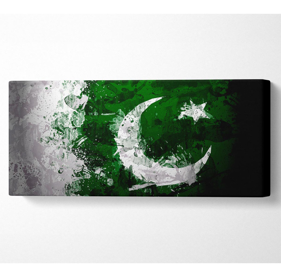 Pakistan Flagge Grunge Panoramaleinwand