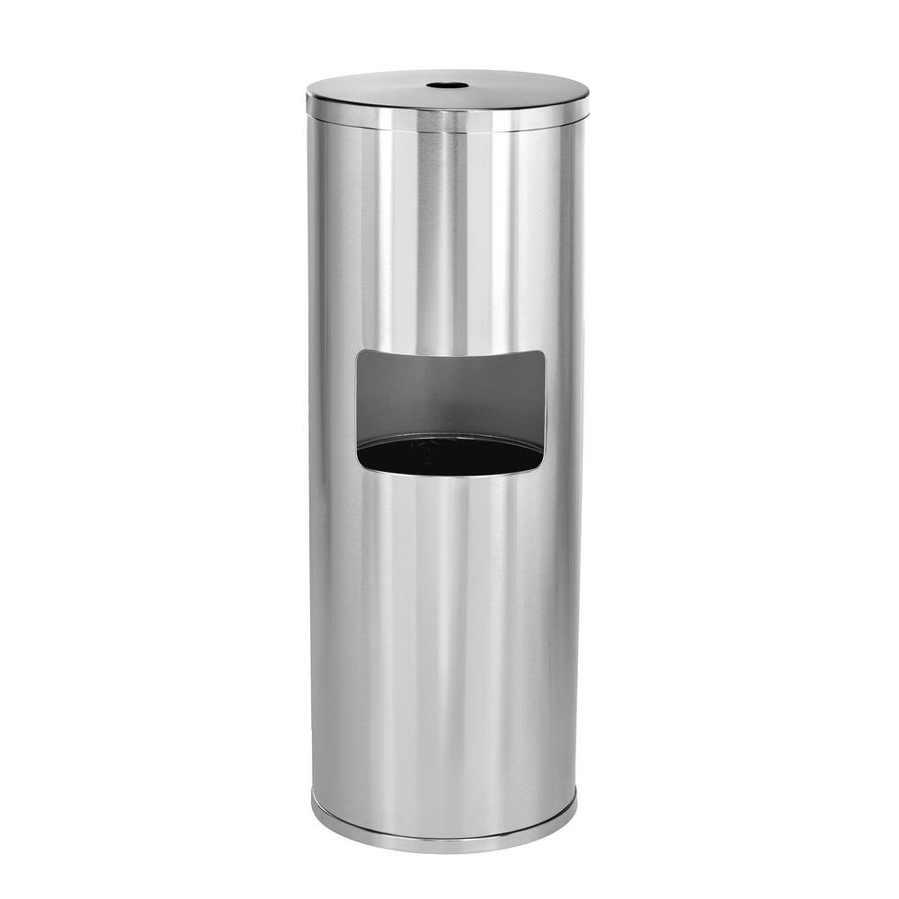 Stainless Steel Gym Wet Wipe Dispenser with 7 Gallons Trash Can Alpine Industries